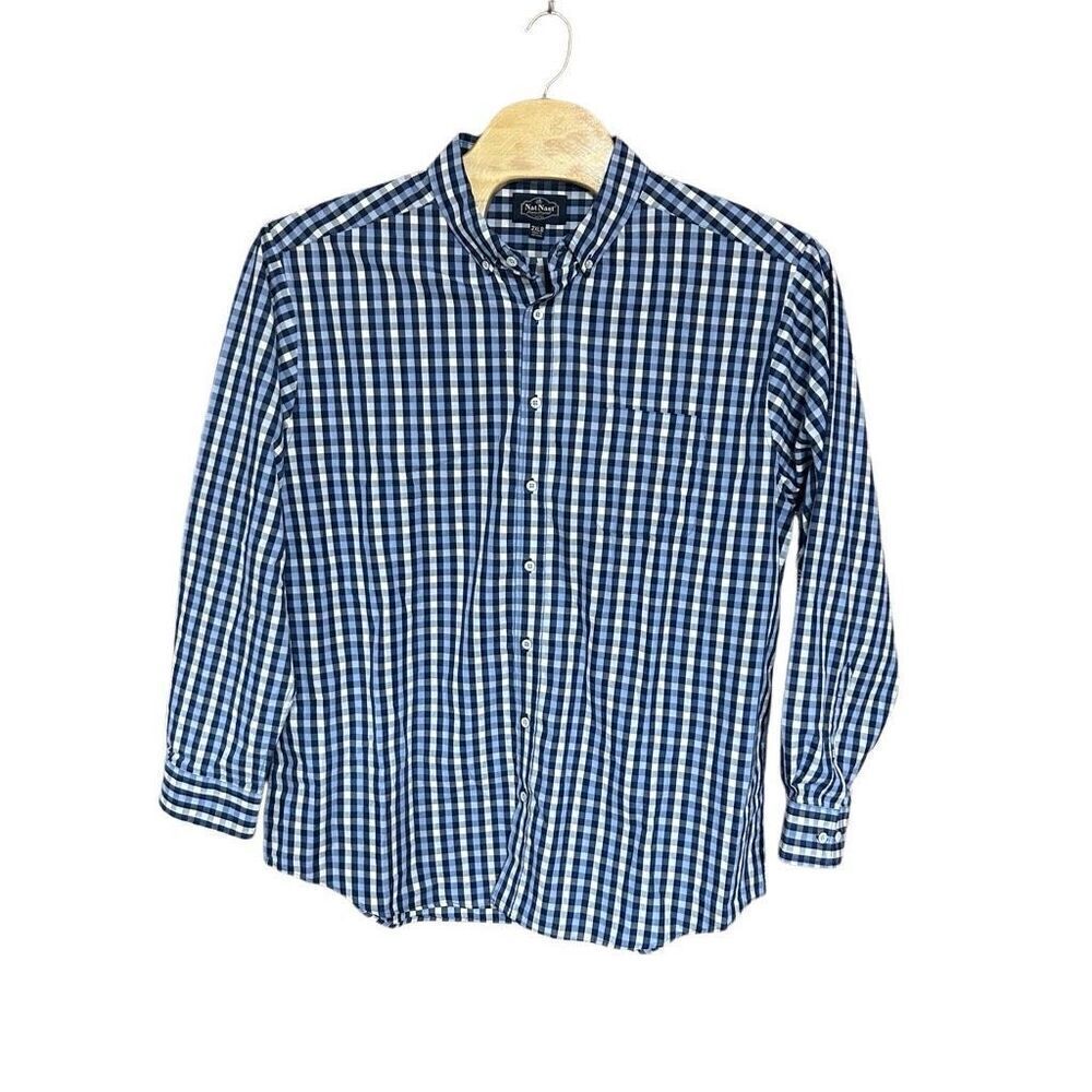 Nat Nast 2XLB Cotton Long Sleeve Blue Plaid